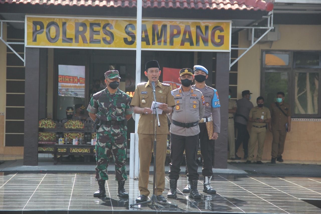 Waspada Omicron, Forkopimda Sampang Gelar Apel Pasukan