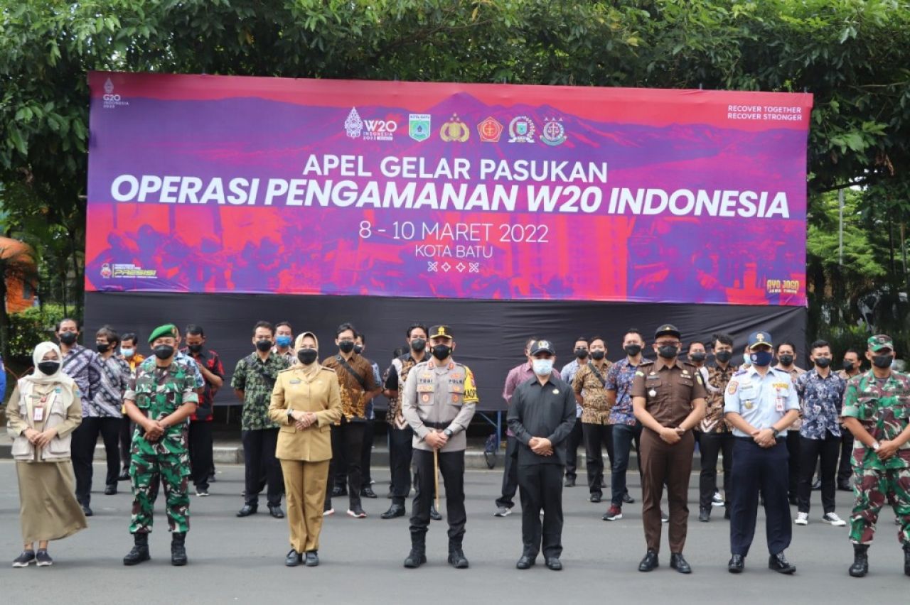 Sambut W20, Kapolres Batu Pimpin Gelar Apel