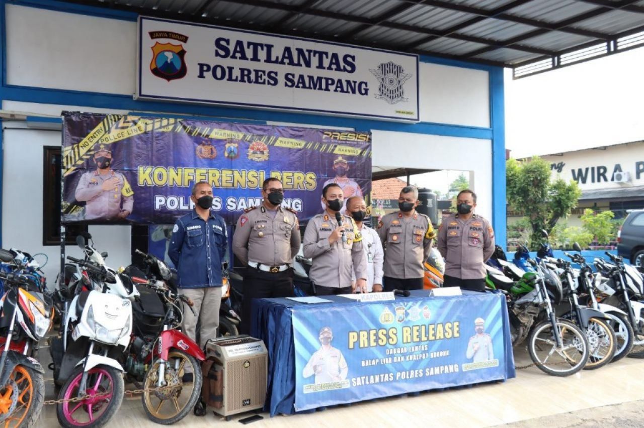 Arena Balap Liar, Polres Sampang Amankan 40 Ranmor