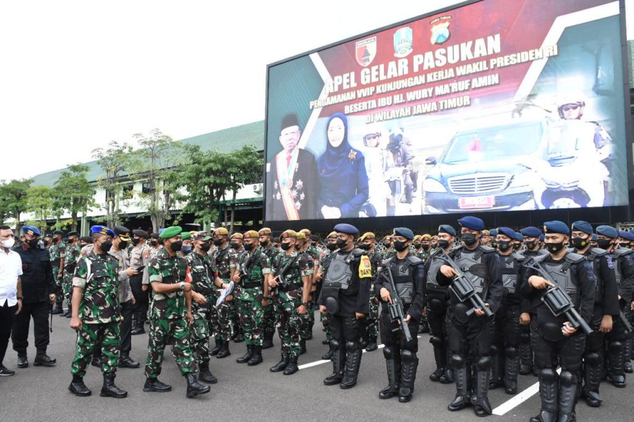 Korem 084/BJ Laksanakan Apel Gelar Pam VVIP Kunjungan Kerja Wapres RI