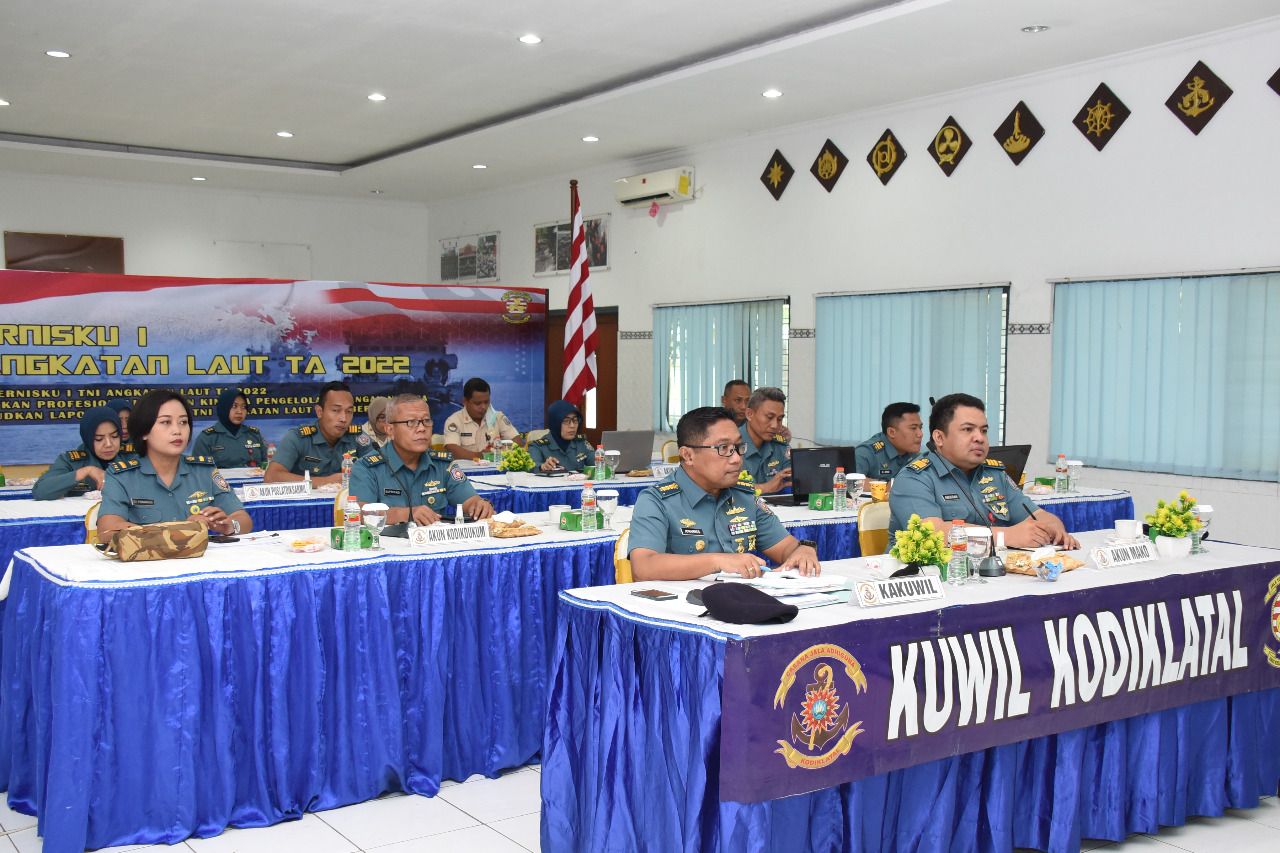 Kodiklatal Ikuti Rakernisku I TNI AL TA 2022 Secara Virtual