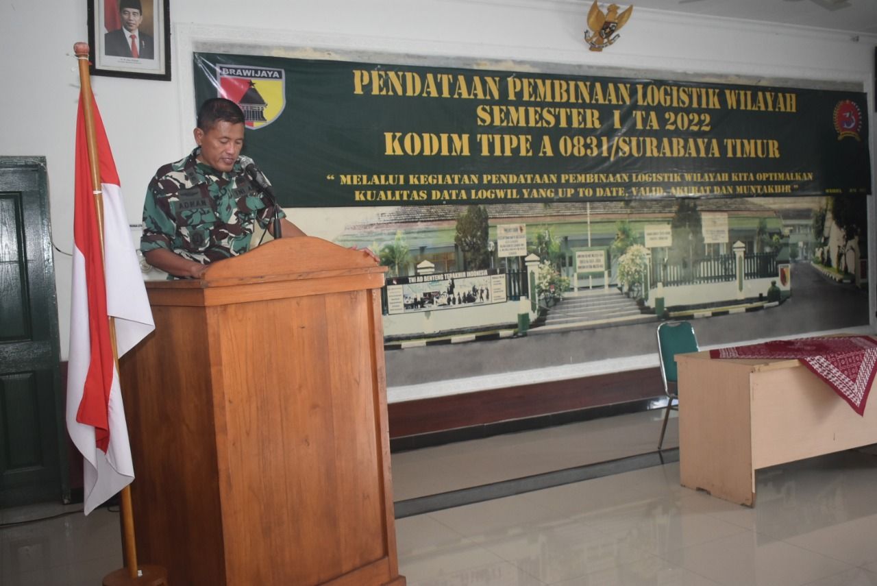 Kodim 0831 Surabaya Timur Pendataan Pembinaan Logistik Wilayah Semester 1 TA 2022