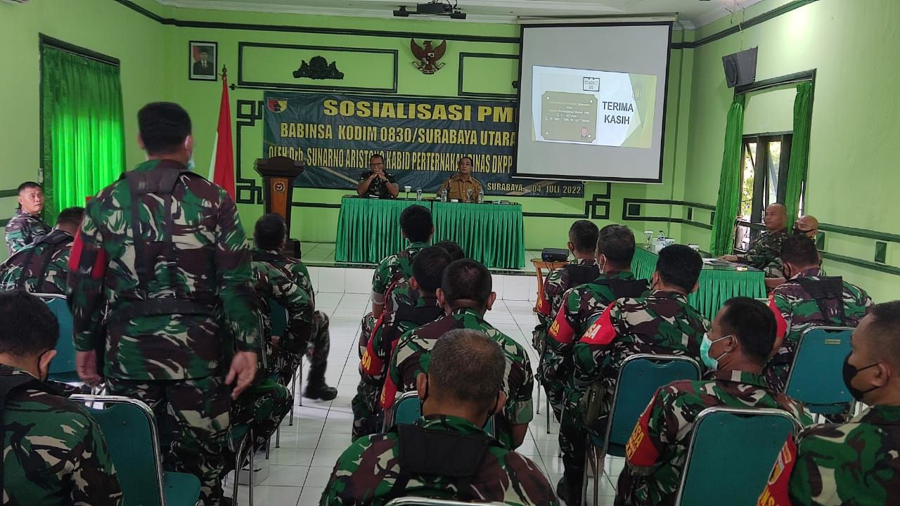 Babinsa Jajaran Kodim Surabaya Utara Terima Sosialisai Penanganan PMK dari DKPP Kota Surabaya