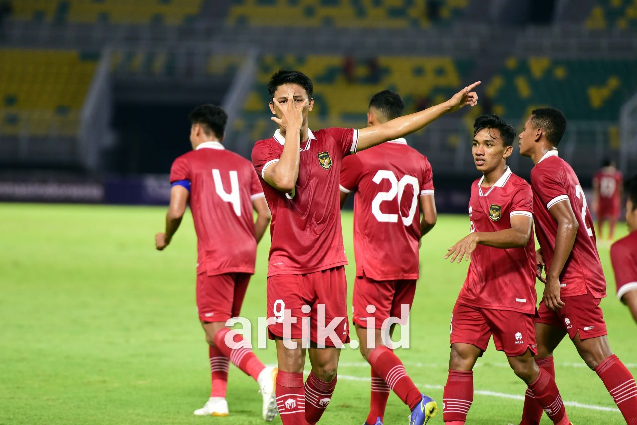 Timnas Indonesia U-20 menang 4-0 atas Timor Leste di laga perdana Grup F Kualifikasi Piala Asia U-20 2023 (Foto: Romario For Artik)