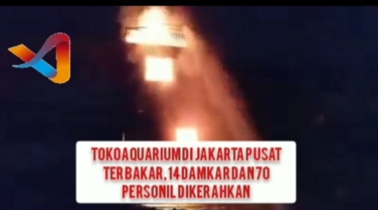Toko Aquarium di Jakarta Pusat Terbakar, 14 Damkar dan 70 Personil Dikerahkan