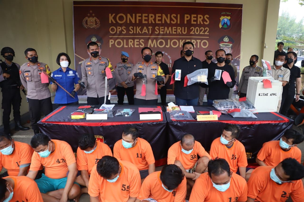 Selama 12 hari,30 Pelaku Tindak Pidana Berhasil Diamankan Polres Mojokerto