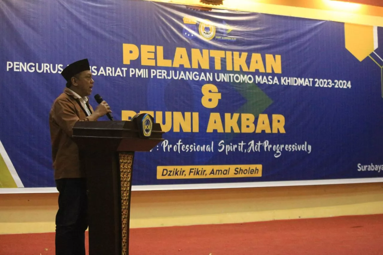 Anas Karno Berbicara di Pelantikan Pengurus Komisariat PMII Unitomo