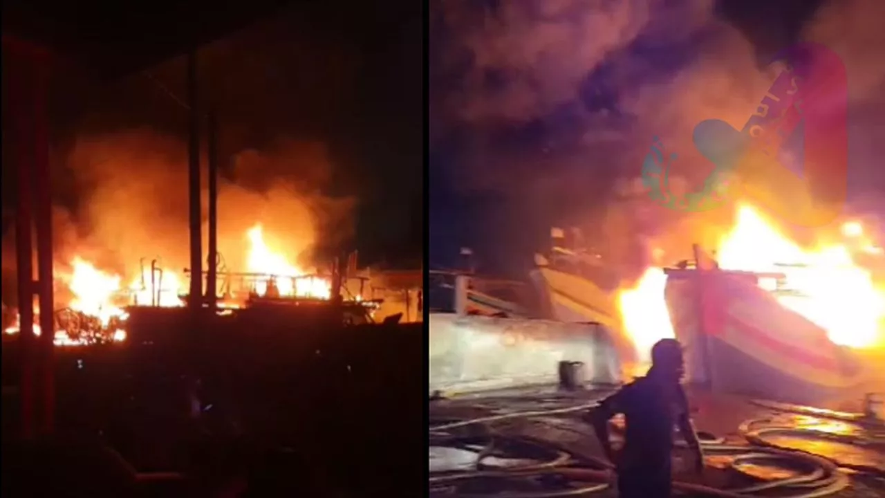 Pelabuhan Jongor Kota Tegal Terbakar, Enam Kapal Dilalap si Jago Merah