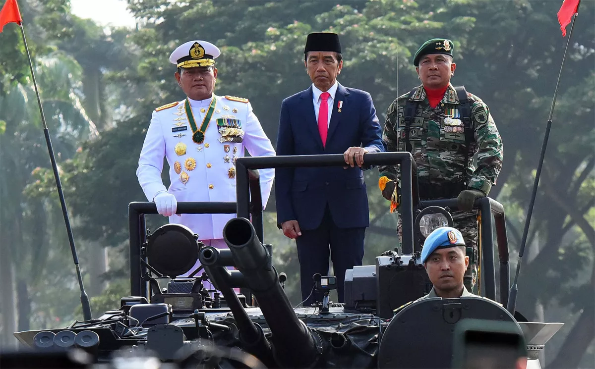 HUT TNI ke 78 di Silang Monas Jakarta, Presiden Joko Widodo Menjadi Inspektur Upacara