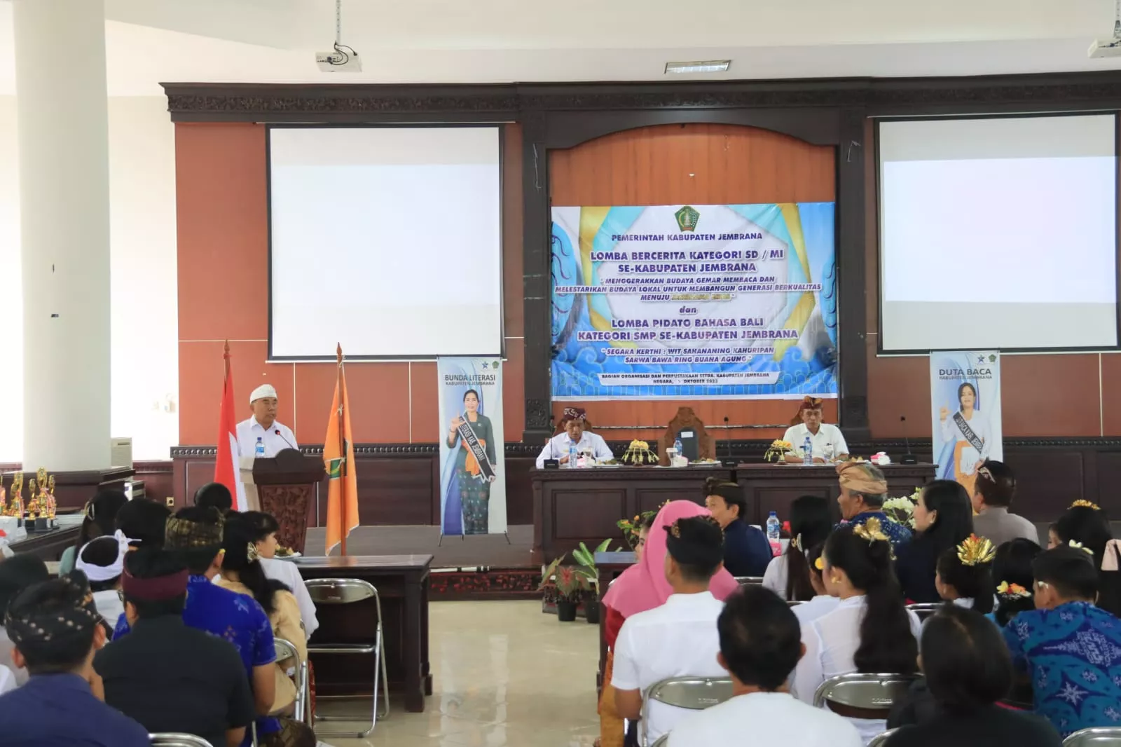Lestarikan Budaya Lokal, Bupati Tamba Buka Lomba Bercerita dan Pidato Bahasa Bali