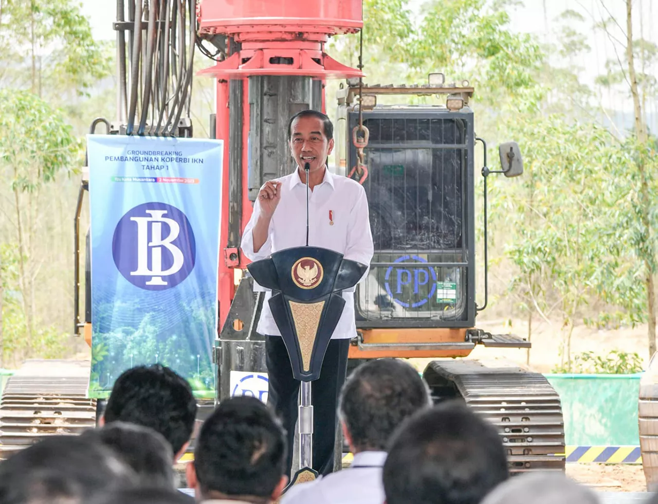 Jokowi Groundbreaking Perkantoran Bank Indonesia di IKN