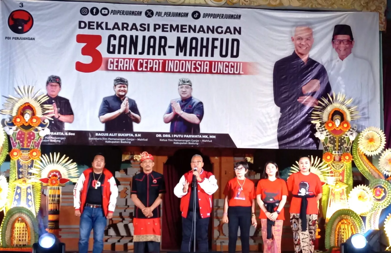 Deklarasi Pemenangan Ganjar Mahfud di GOR Badung, Caleg No Urut 7 Yakin Menang