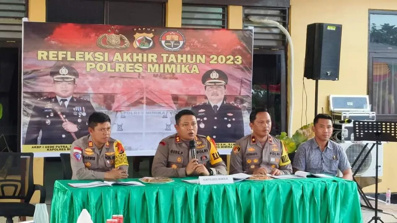 Refleksi Akhir tahun, Kapolres Mimika Mengatakan, Angka Kriminalitas Turun 6,8 persen.
