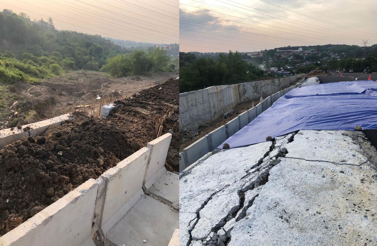 DPD LPKAN Indonesia Jateng Protes Kontraktor Jalan Jangli Tembalang yang Ambles