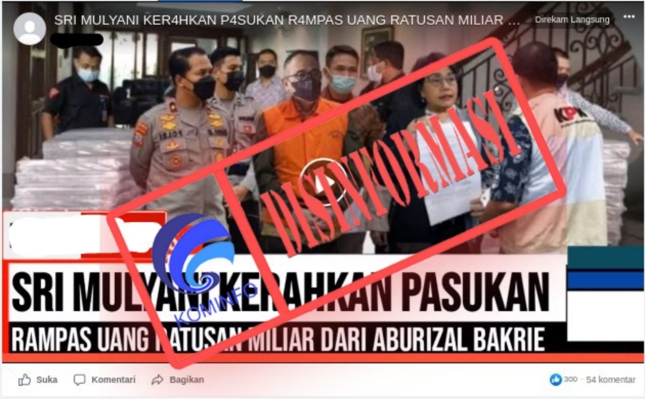 Beredar Video Sri Mulyani Bawa Pasukan Rampas Harta Bakrie, Itu Berita Hoax