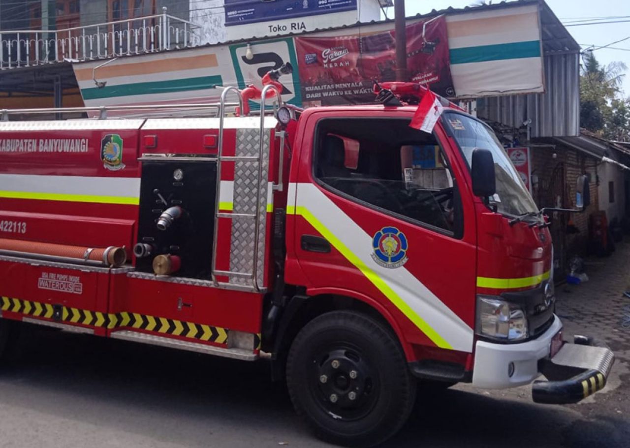 Kebakaran Ruko di Pasar Dambuntung Banyuwangi Karena Korsleting Listrik