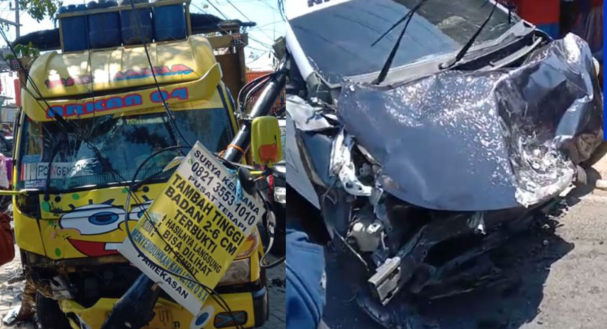 Tabrakan Minibus Lawan Truk di Larangan Pamekasan, Kendaraan Ringsek