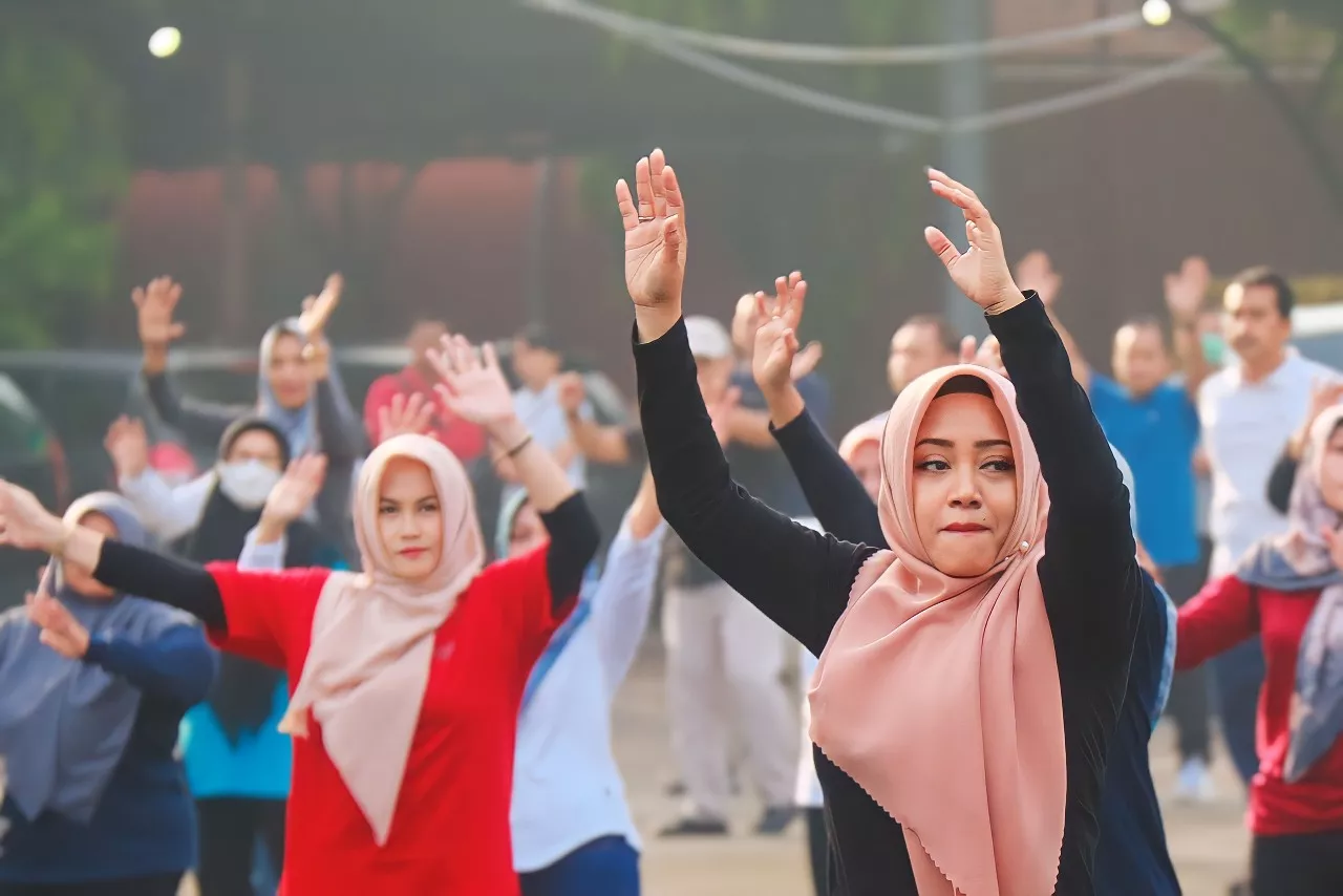 Pemkab Mojokerto Gelar Senam Bersama dan Tasyakuran Ulang Tahun Ikfina Fahmawati