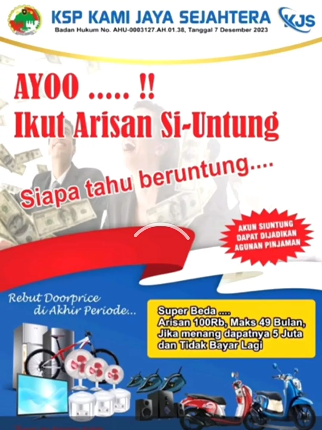 KSP Kami Jaya Sejahtera Sabet Sukses dengan Program Unggulan Arisan si Untung