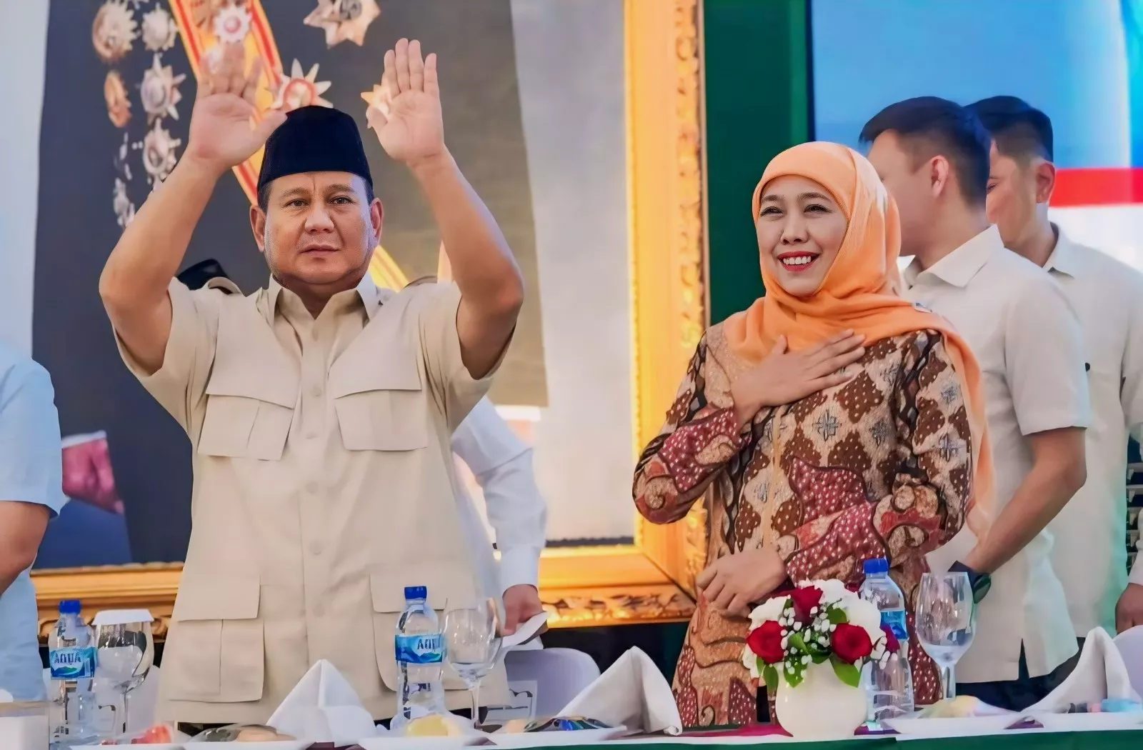 Khofifah Indar Parawansa Silaturahmi Kebangsaan dengan Relawan Prabowo di Hambalang