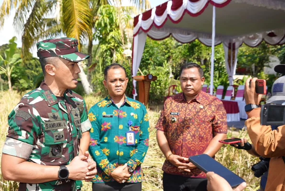 Pangdam IX Udayana Mendorong Sinergi dalam Panen Padi Organik di Desa Sidan