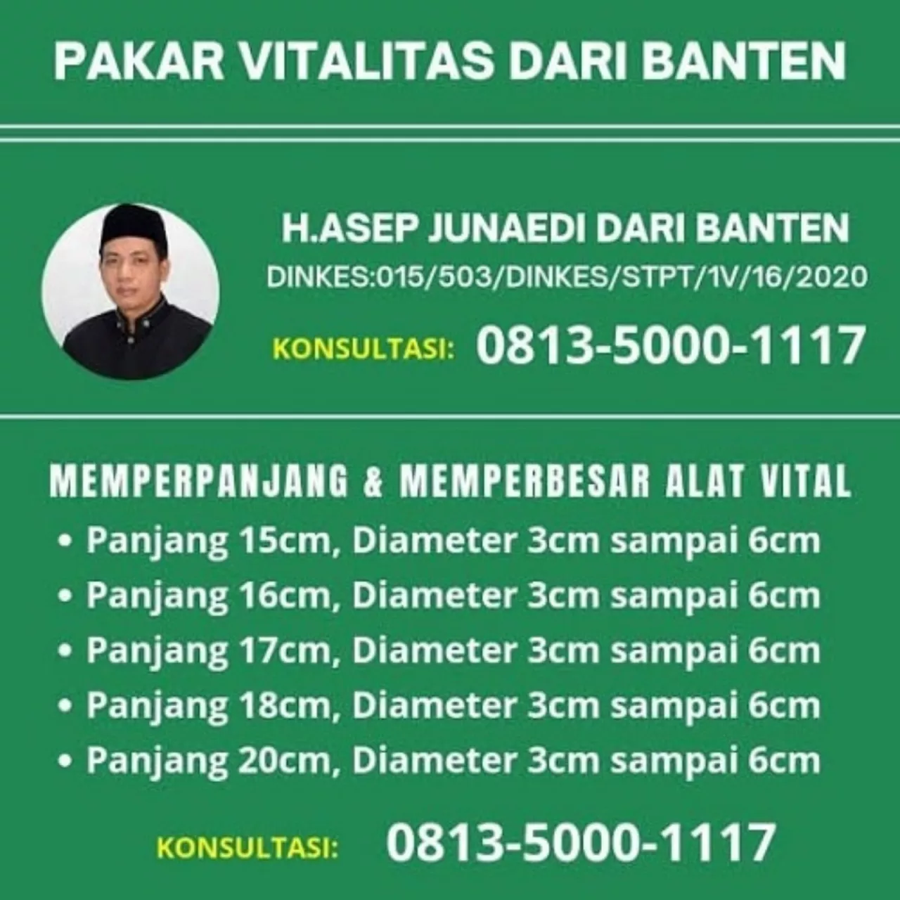 Pengobatan Alat Vital Bekasi, H Asep Junaedi Langsung Terbukti di Tempat, 081350001117