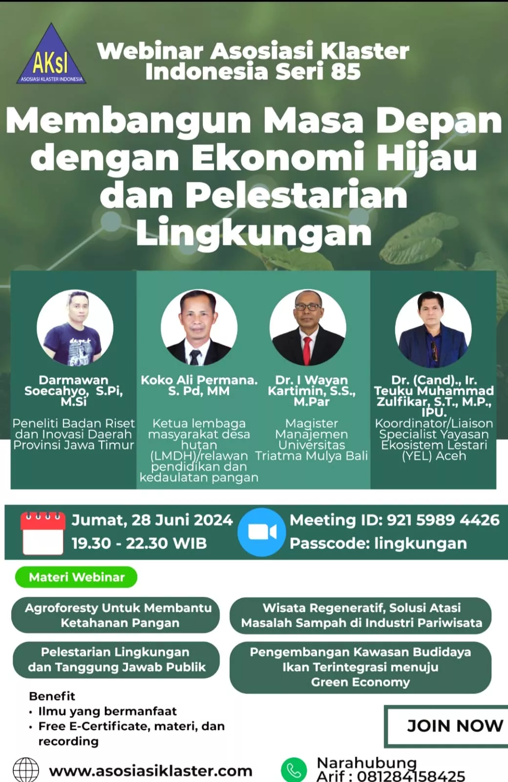 AKsI Seri 85, Membangun Masa Depan dengan Ekonomi Hijau dan Pelestarian Lingkungan
