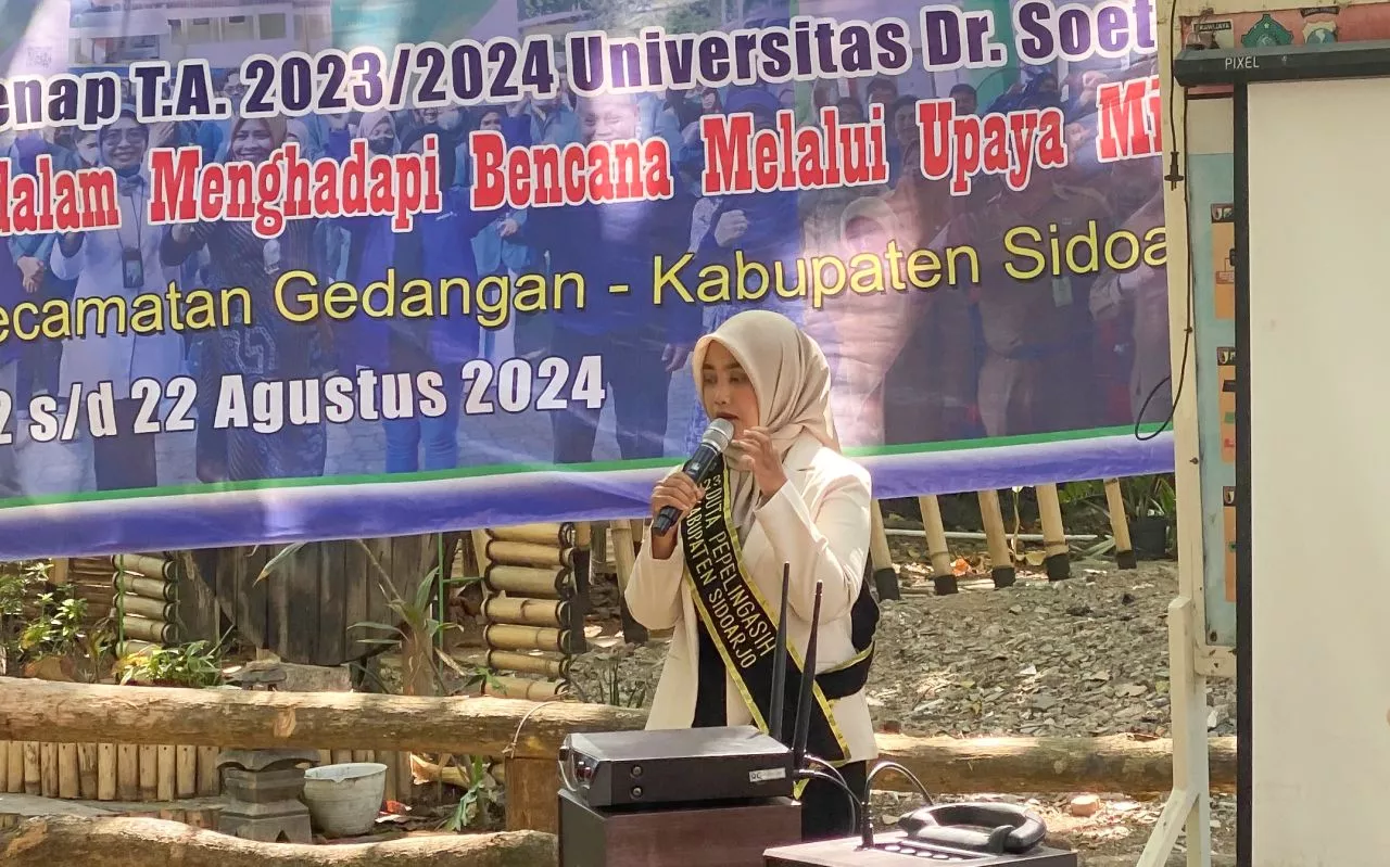 Melalui KKN Tematik, Mahasiswa Unitomo Edukasi Warga Keboansikep Tentang Mitigasi Bencana