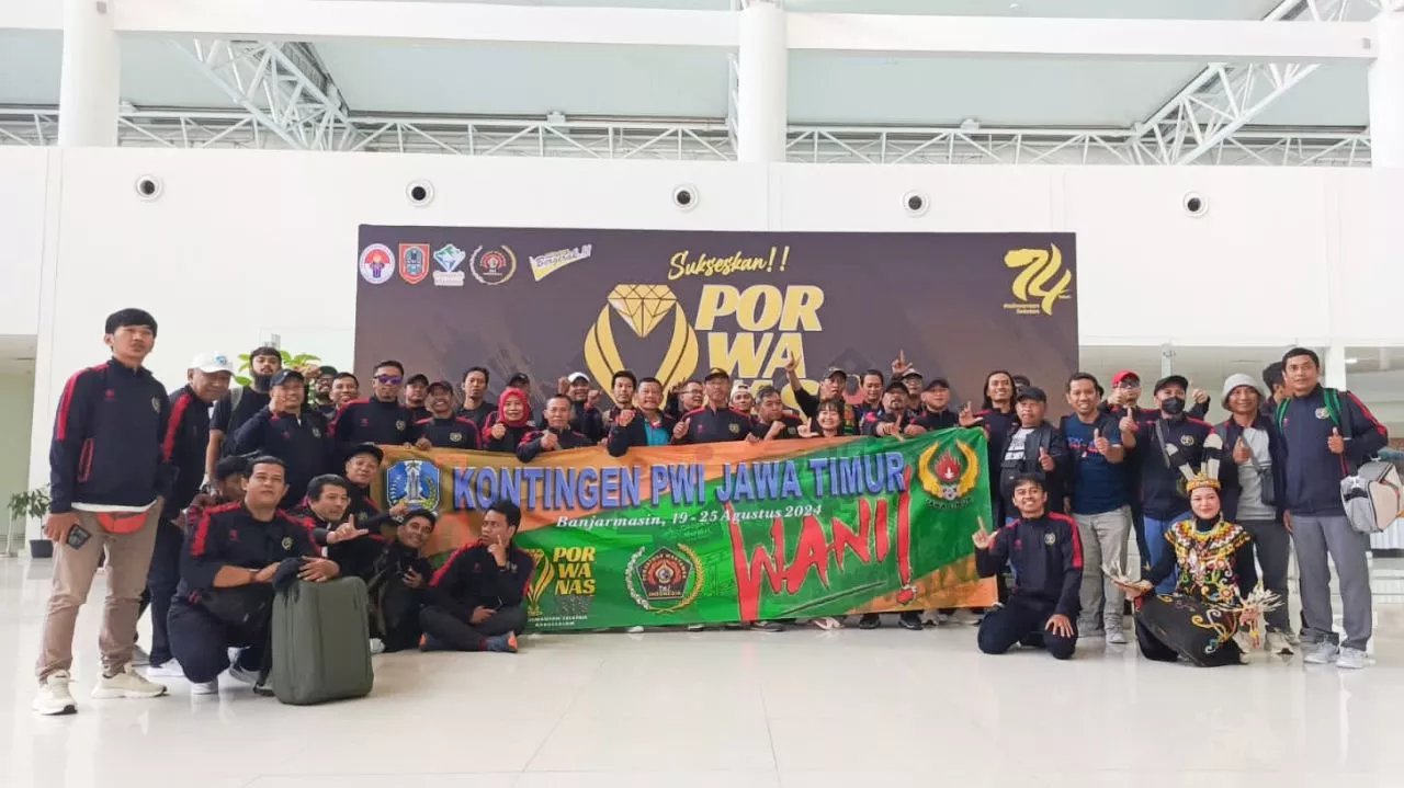 Pesawat Telat Dua Jam, Kontingen Porwarnas Jatim Langsung Latihan Setibanya di Banjarmasin