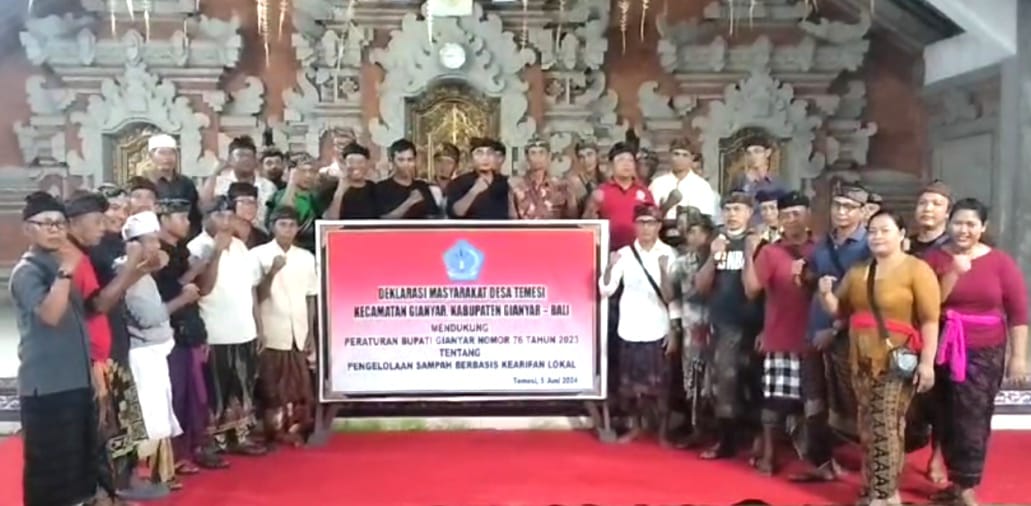 Deklarasi Masyarakat Desa Temesi Mendukung Peraturan Bupati Gianyar No. 76 Tahun 2023