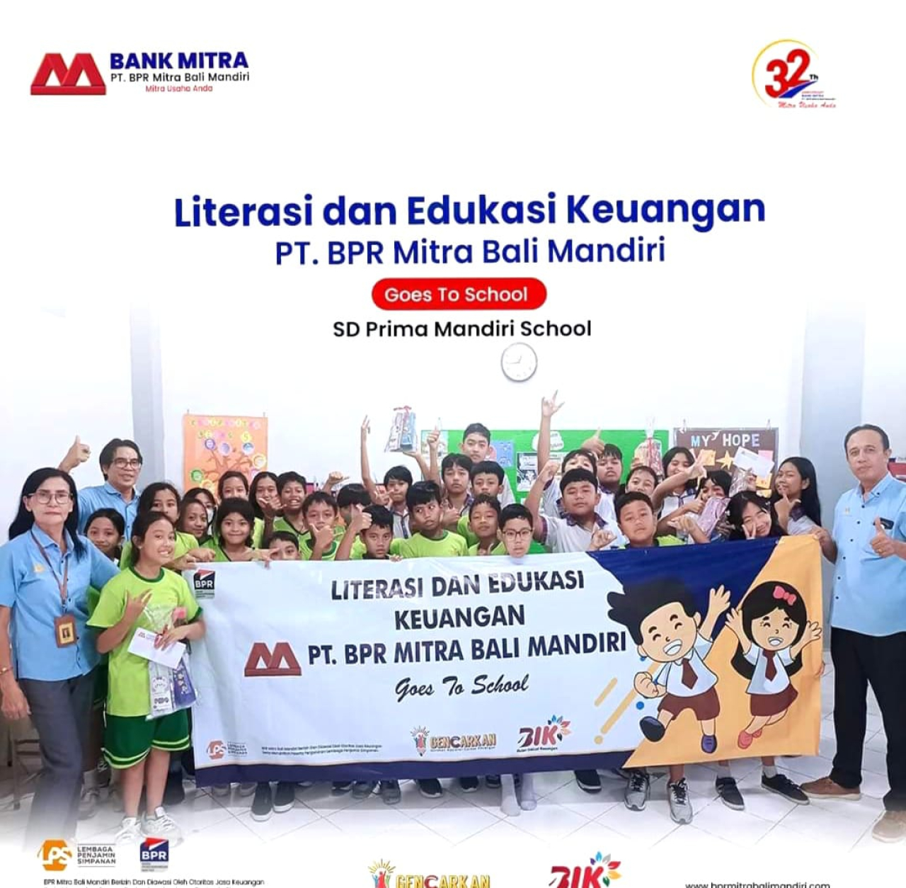 PT. BPR Mitra Bali Mandiri Giatkan Literasi Keuangan Goes to School di SD Prima Mandiri Batubulan