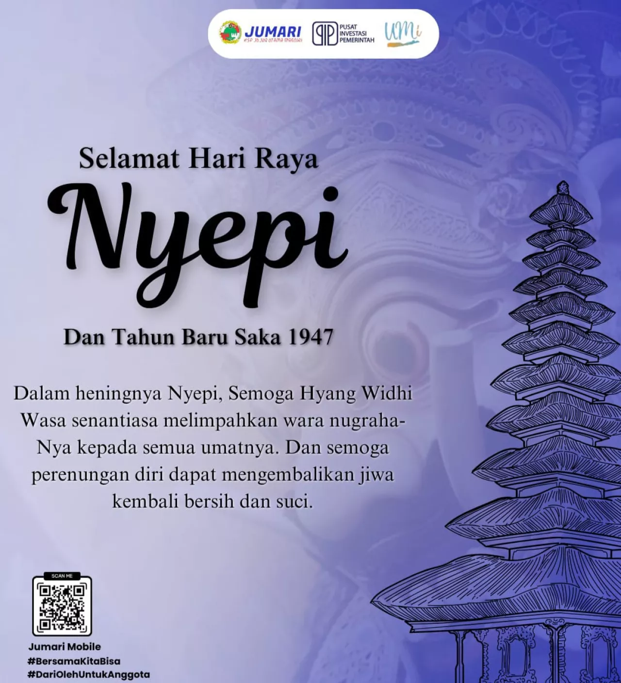 KSP Jujur Utama Mandiri (JUMARI) Mengucapkan Selamat Hari Raya Nyepi dan Tahun Baru Saka 1947