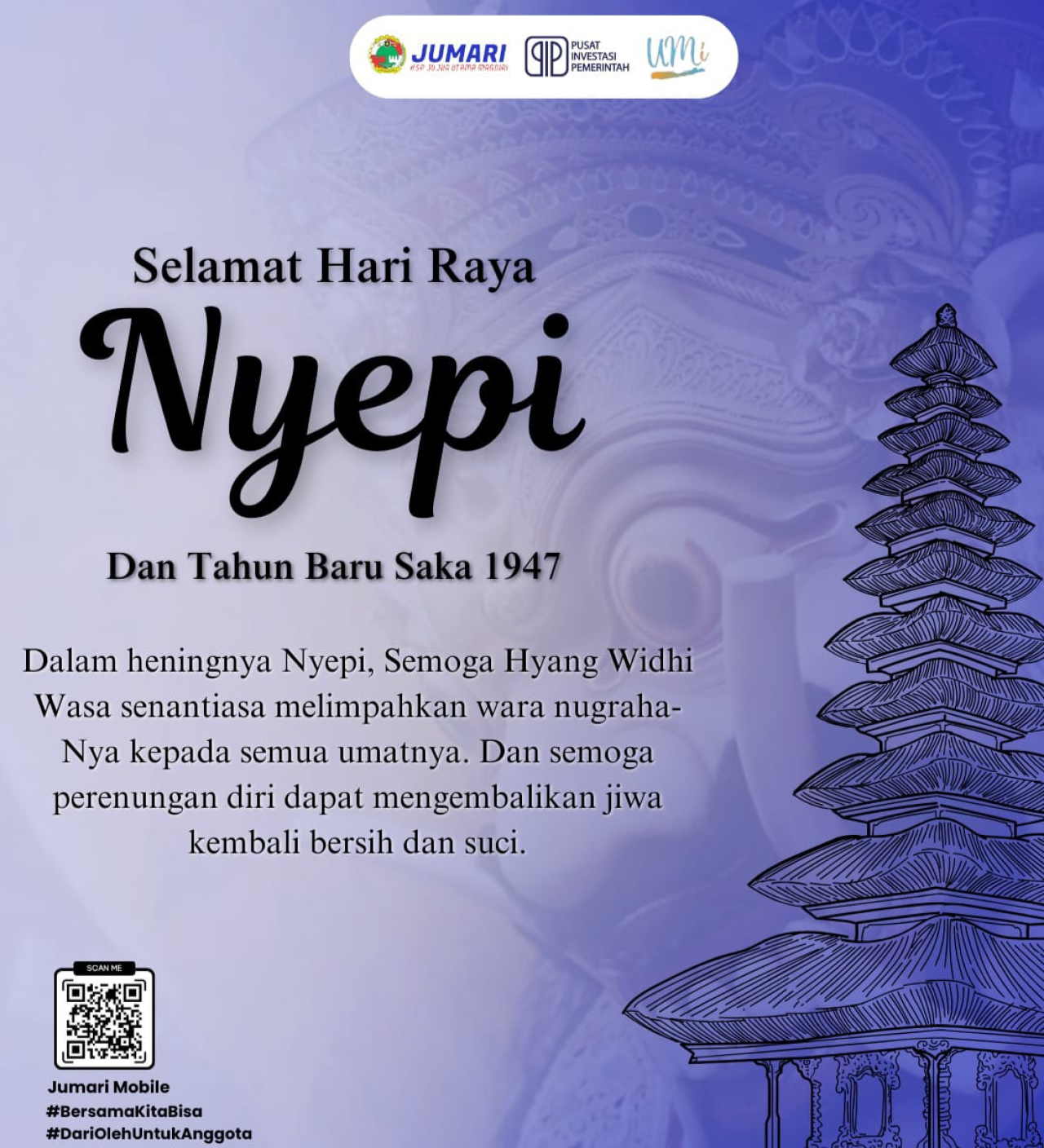 KSP Jujur Utama Mandiri (JUMARI) Mengucapkan Selamat Hari Raya Nyepi dan Tahun Baru Saka 1947