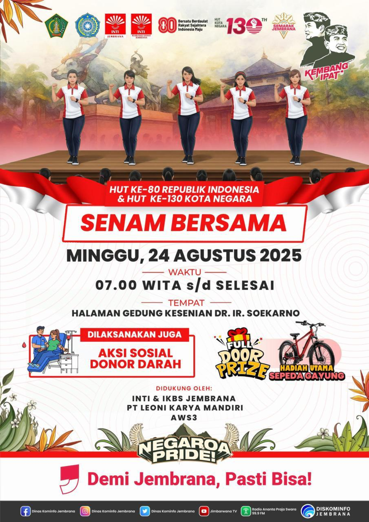 Datang dan Ramaikan! Semarak HUT RI ke-80, INTI dan IKBS Jembrana Gelar “Bakti Bagimu Negeri 2025”