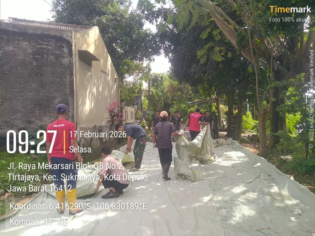 Infrastruktur Dasar Diperkuat, TMMD Kodim Depok Bangun Jalan 222 Meter