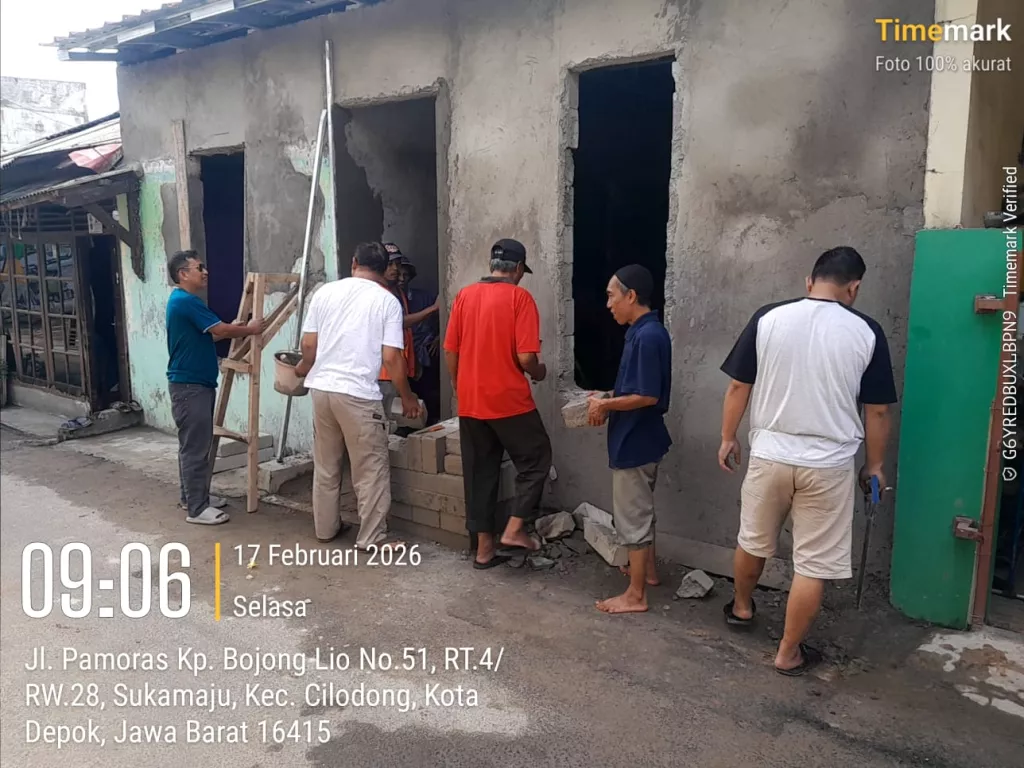 TMMD Ke-127 Kodim Depok Lanjutkan Rehab Tiga RTLH di Sukamaju