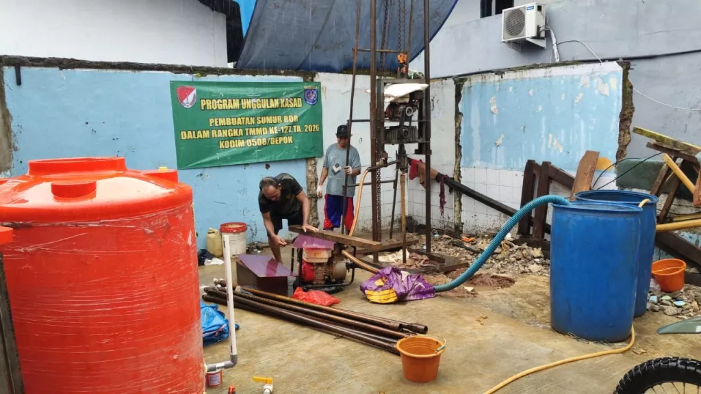 Personel Gabungan Dikerahkan, Pembuatan Sumur Bor TMMD Terus Berjalan