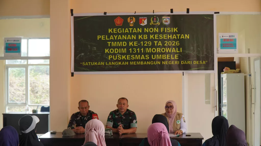 Satgas TMMD Ke-129 Kodim 1311/Morowali Berkolaborasi dengan Puskesmas Umbele Gelar Pelayanan KB Kesehatan