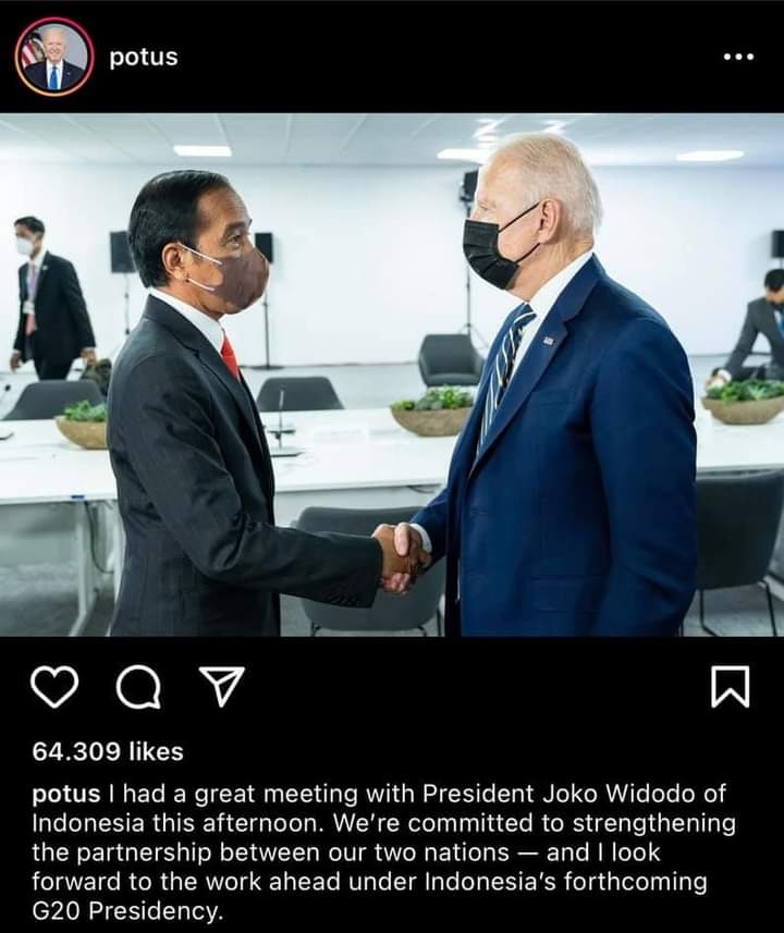 Bertemu Joe Biden, Jokowi Bahas Ini